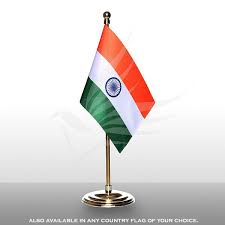 Indian Miniature Table Flag Of Size 4 X 6 With A Gold Plated Plastic Round Base 10 Staff And Finial Top Table Flag Miniatures Plush Penguin