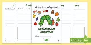 Die Kleine Raupe Nimmersatt Mein Essenstagebuch Schreibvorlage