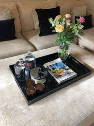 Shop wayfair for the best ottoman as coffee table. Large Black Gloss Lacquered Rectangular Ottoman Tray Coffee Etsy Coffee Table Decor Tray Ottoman Tray Coffee Table Tray
