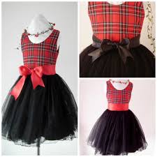 Tartan Plaid Girls Bridesmaid Dress Tie Sash Flower Girl Tutu Junior Bridesmaid Wedding Brid Plaid Bridesmaid Dress Girls Bridesmaid Dresses Bridesmaid Dresses