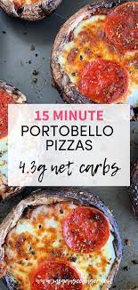 15 Minute Low Carb Portobello Pizzas These Easy Pizza Stuffed Portobello Mushrooms Are Onl Mushroom Recipes Low Carb Diet Recipes Portobello Mushroom Recipes