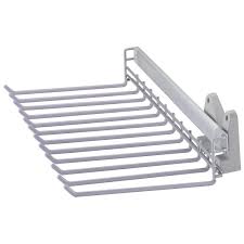 Porte Pantalons Lateral Coulissant Gris H 12 X L 35 X P 57 Cm Pour 12 Pantalons En 2020 Barre De Penderie Escamotable Penderie Escamotable Barre De Penderie