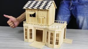 Popsicle stick houses popsicle stick crafts craft stick crafts popsicle house fairy houses doll houses house blueprints cardboard crafts miniature houses. Dream House Using Popsicle Sticks Novocom Top