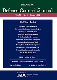 JANUARY 2003 Vol. 70 • No. 1 • Pages 1-184 The Privacy Project