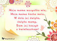 Dla małej mamy, lalek opiekunki imieninowe pocałunki niech grzeczne będą wszystkie twoje lale niech nie marudzą prawie wcale i niech nie brudzą im się ubrania byś nie musiała robić prania niech spełnią się twoje wszystkie marzenia takie dziś mamy dla ciebie życzenia. Wierszyk Dla Mamy Darmowa E Kartka Z Kategorii Dzien Matki Mega Kartki