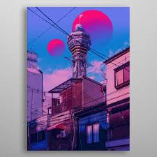 The tower is home to some prefectural government offices and offers beautiful views over osaka bay from an observation deck shaped like an inverted pyramid on the building's roof. Osaka Tower Poster By Surudenise Displate In 2021 Japan Photography Japan Poster Art
