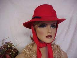 I Think I Should Have A Hat On Tied With A Bow Under My Chin Wool Hat Red Wool Hats Vintage