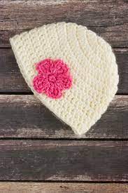 This has a feminine flair to it so it would make a good. Simple Baby Hat Pattern With A Flower