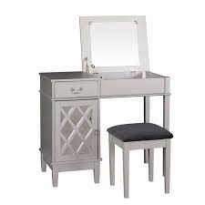 Home Bedroom Vanity Set Linon Home Decor Silver Vanity