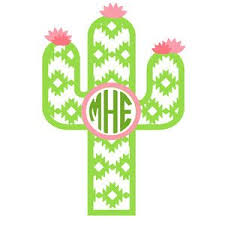Download Silhouette Design Store Southwest Cactus Monogram Frame Cricut Monogram Monogram Vinyl Decal Monogram Decal