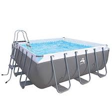 jilong 744 piscine rectangulaire xl avec cadre en acier gris 3 x 3 x 1 m pompe de filtre a sable echelle