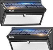 BAXIA TECHNOLOGY Solar Lights Outdoor Waterproof, 100 LED Solar Motion Sensor Lights with Wide Angle Super Bright Security Solar Wall Lights for ...