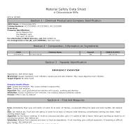 Material Safety Data Sheet