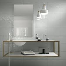 We did not find results for: White Wall Tile Behind Sink Vanity Mirror Offset By Overhead Lighting Pendants Bathroom Pendant Offset Sink Vanity Architecture Bathroom