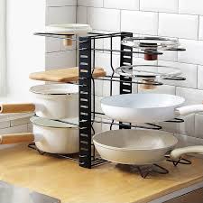 Never find yourself on your hands and knees to get contents from the back of the cabinet again. 8 Layer Diy Adjustable Kitchen Pan Pot Storage Organizer