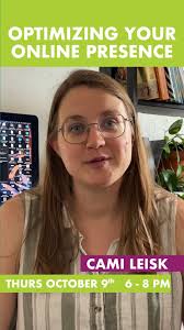 Have you signed up for the Optimizing Your Online Presence workshop yet?  Lets here from Cami about why you should! , Register today by visiting:  https://www.triangleartworks.org/events/optimizing-your...