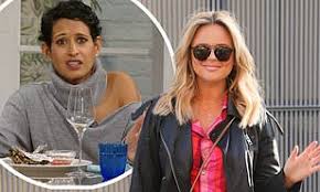 Metro.co.uk has reached out to the bbc, naga munchetty and charlie stayt's reps for comment. Emily Atack Leaves Bbc Studios In A Pink And Red Striped Trouser Suit After Filming Saturday Kitchen Daily Mail Online