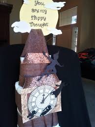 Neverland Peter Pan Diaper Cake Big Ben Clock Tower Made Of Diapers Baby Shower Decoration Gift Diy Adventure Baby Shower Baby Shower Favors Baby Shower Cakes
