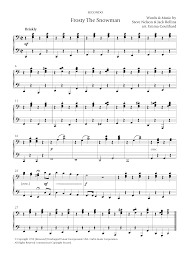 Frosty The Snowman Sheet Music Gene Autry Piano Solo