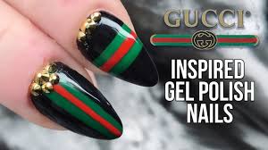 Gucci Nail Design With Urban Graffiti Gel Polish And Bling Youtube Acrylic nails with fabulous gucci design!!