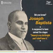 DidYouKnow? The line made famous by Bal Gangadhar Tilak is said to have  been coined by #JosephBaptista a.k.a 'Kaka Baptista'. He was a close  associate of Tilak & was one of the