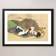 小林永濯 春画 鼠と女 浮世絵 アート 光沢 ポスター A3 バー カフェ 居酒屋 クラシック インテリア 日本画 獣姦 エログロ ポルノ  ネズミ(住まい、インテリア)｜売買されたオークション情報、y その他