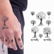 Yeeech Temporaire Tatouages Autocollant Grandir Arbre Petit Noir Conceptions Pour Doigt Main Oreille Cou Body Art Maquillage Waterproof Aliexpress