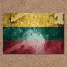 Lithuania flag map, chaotic particles pattern in the colors of the lithuanian flag. Aufkleber Litauen Flagge Designfabrik29 De
