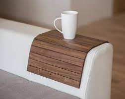 sofa armrest table custom couch armrest chair caddy wood etsy sofa arm table arm rest table couch table