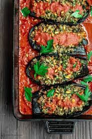 Mediterranean Stuffed Eggplant Recipe The Mediterranean Dish This Is A Must Try All Star Recipe For Stuffed Eg Eggplant Recipes Mediterranean Dishes Recipes