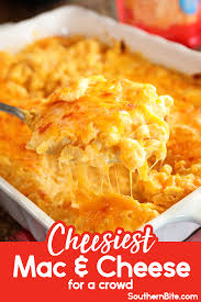 Top with more grated cheese and bake until bubbly and top is browned. Cheesiest Mac And Cheese For A Crowd Southern Bite