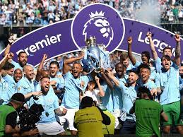 Manchester city secure progress to the champions league knockout stages with two games to spare after a comfortable victory over olympiakos. Manchester City Lift Premier League Trophy Live Champions Crowned After Huddersfield Draw The Independent The Independent