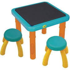 Grow N Up Crayola Sit N Draw Kids Activity Table And 2 Stools This Is A Perfect Activity Table For Home Pl Kids Activity Table Kids Play Table Activity Table