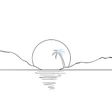 Draw narrower 2 other sections of the road on the hills. How To Draw A Sunset Really Easy Drawing Tutorial