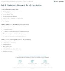 Why does the constitution establish a government for our country? Quiz Worksheet History Of The Us Constitution Study Com