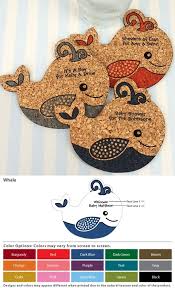 Personalized Baby Whale Shaped Baby Shower Cork Coasters 15 Colors Personalized Gifts And Party Favors