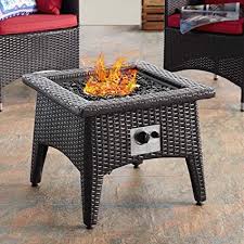 Your evening is going to be lit, quite literally, with the harper 40,000 btu fire pit table from mōd. Amazon Com Modway Vivacity Wicker Rattan Square Propane Gas Fire Pit Table Patio Lawn Garden