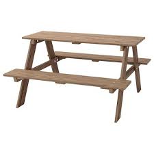 Tarno Table 2 Chairs Outdoor Black Acacia Gray Brown Stained Light Brown Stained Steel Ikea Kids Picnic Table Picnic Table Wooden Picnic Tables