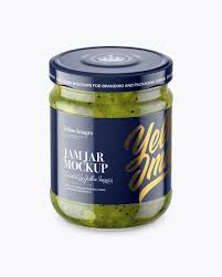 Clear Glass Jar With Kiwi Jam Mockup High Angle Shot In Jar Mockups On Yellow Images Object Mockups Mockup Free Psd Clear Glass Jars Mockup Psd