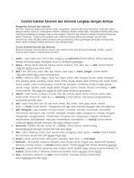 Check spelling or type a new query. Contoh Kalimat Sinonim Dan Antonim Lengkap Dengan Artinya