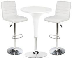 Gallery of white pub table set. White Gas Lift Chair And Table Set 2 Height Adjustable Stools