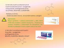 Acylpyrin (acetylsalicylic acid) is an analgesic, antipyretic, antirheumatic, and. Chemie Leciv Rndr Ivona Stefkova Obr Ppt Stahnout