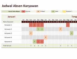 Contoh format absensi siswa excel ini adalah salah satu administrasi penting yang dibutuhkan dalam pembelajaran dikelas. Jadwal Absen Karyawan