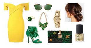 Un vestido verde corto puede ir perfecto con un cinturón dorado para estilizar aún más las piernas. Invitadas De Color Amarillo Combinarlo Es Facilismo Fashion Style My Style