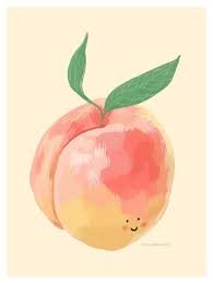 Peach Print Fruit Print Illustration Print Kitchen Art Etsy Peach Art Cute Art Fruit Art Print