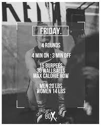 The Box Programming Pa Instagram How Man Calories Can You Get Go Hard And Recover Fast Between The Rounds M 9kg W 6kg You Want Burpees Calorie Round