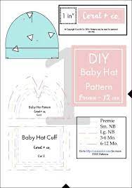 Diy Baby Hat Sewing Pattern In Sizes Preemie 24 Months Baby Hat Sewing Pattern Hat Patterns To Sew Baby Sewing Patterns