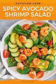 Keto Friendly Spicy Shrimp Avocado Salad Low Carb Recipe Spicy Salad Shrimp Avocado Salad Keto Diet Recipes