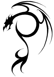 This tribal tattoo is made up of thin strips that spiral like wisps of smoke. Drawing Tribal Tattoo Drawing Easy Dragon