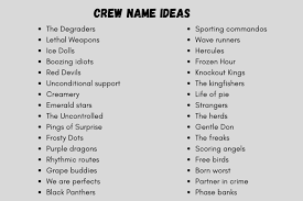 If you are looking for saiyan names for your character. Crew Names 400 Catchy Name Ideas For Your Crew